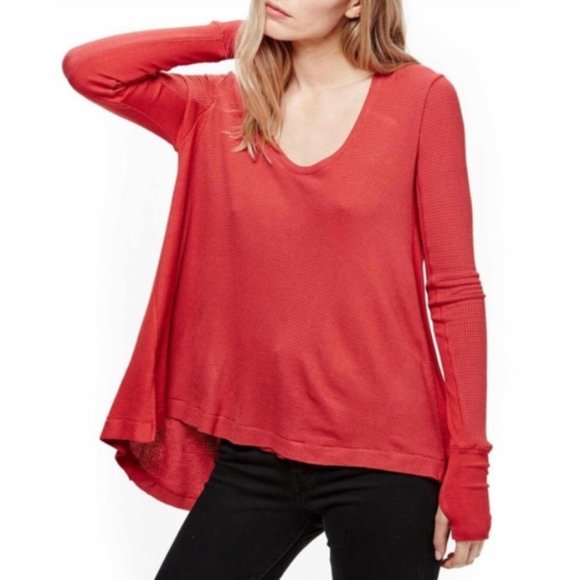 Free People Tops - Free People Malibu Long Sleeve Thermal in Poppy XS